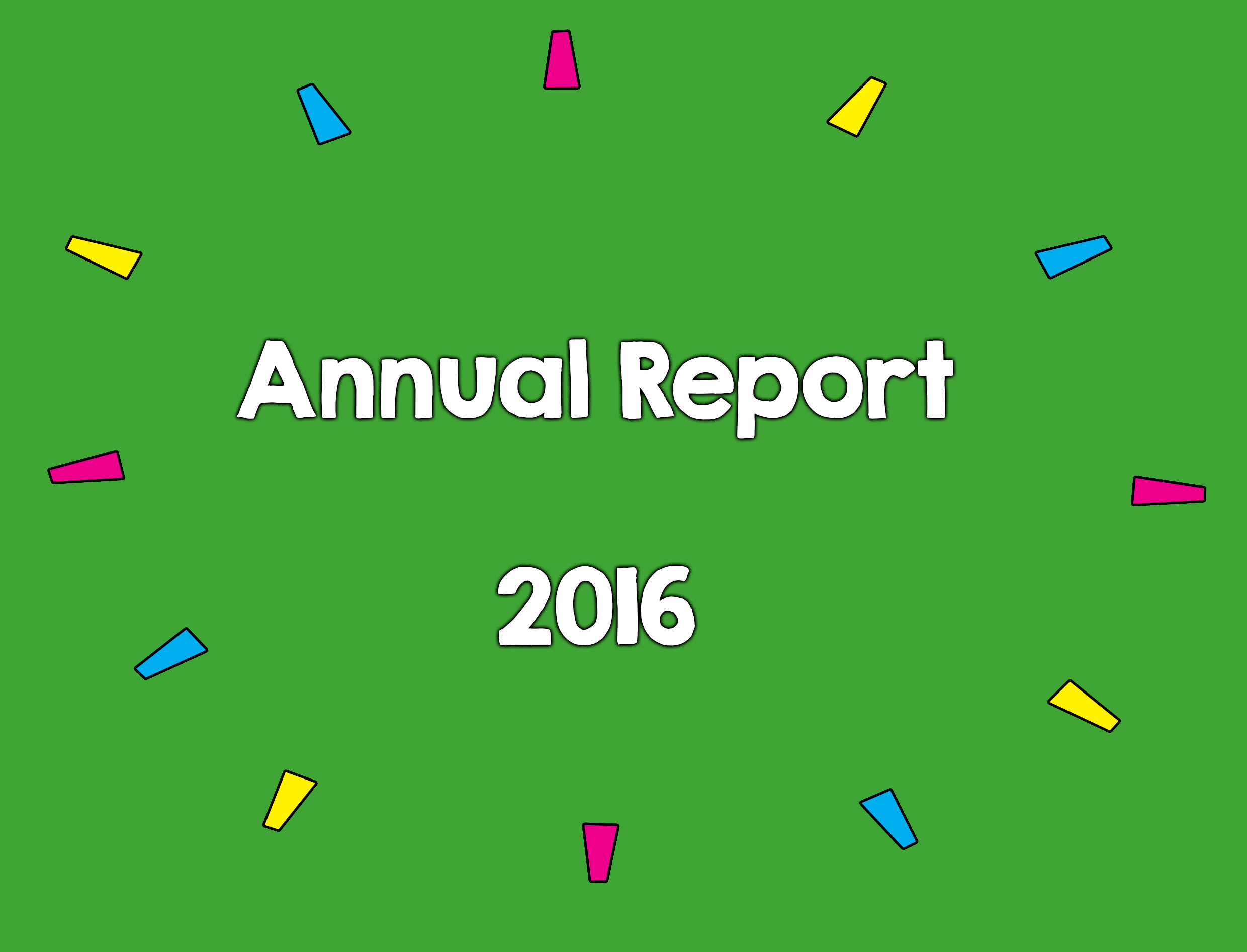 Annual Report cover writing