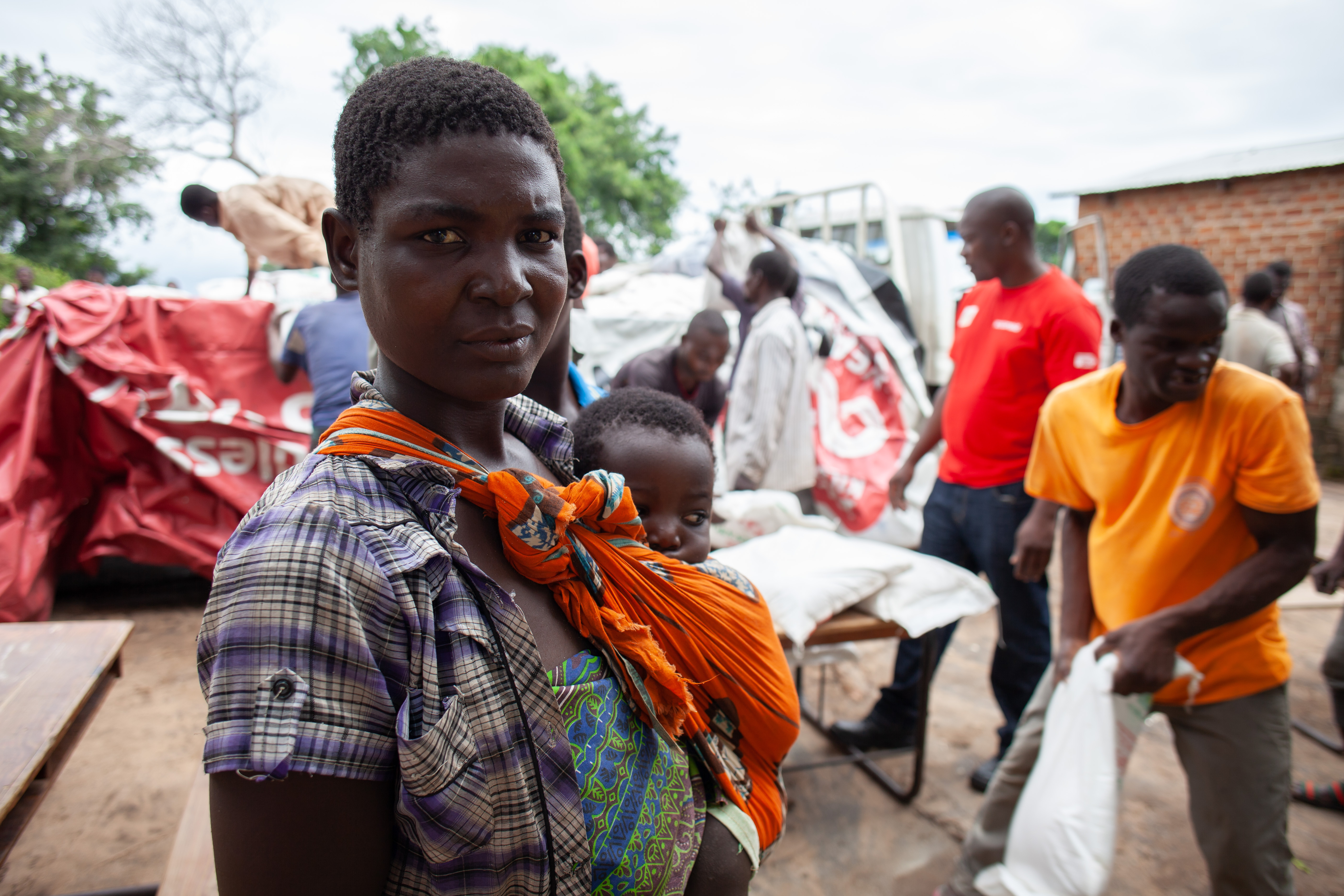 Christian Aid survivors receiving food distribution