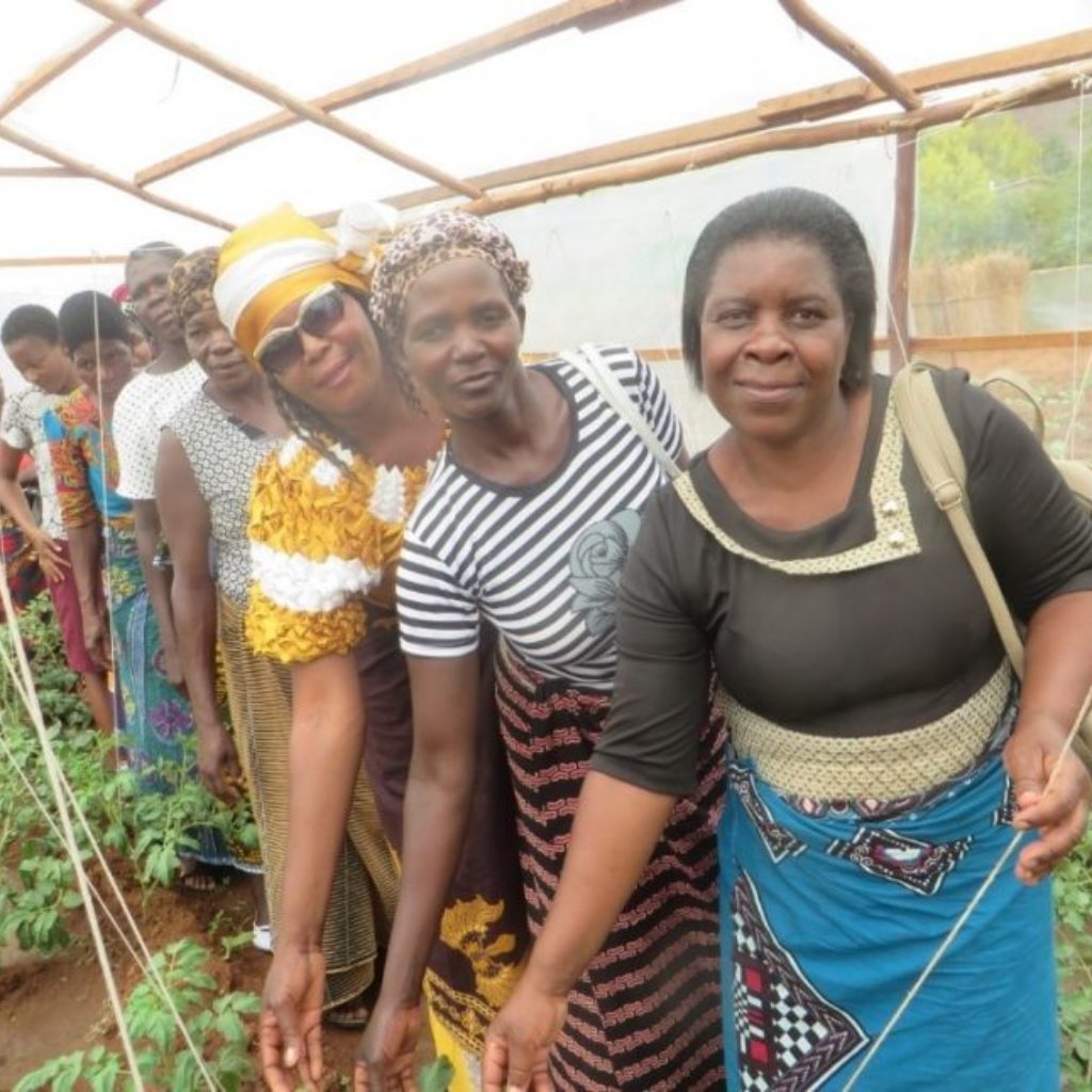 Women in greenhouse